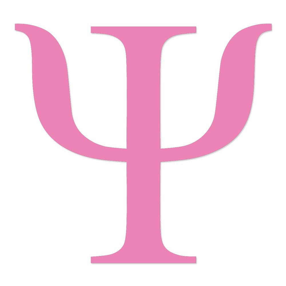 Applicable Pun Psi Greek Letter - Vinyl Decal for Outdoor Use on Cars, ATV, Boats, Windows and More - Light Pink 9 Inches Tall