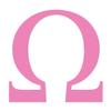 Applicable Pun Omega Greek Letter - Vinyl Decal for Outdoor Use on Cars, ATV, Boats, Windows and More - Light Pink 4 Inches Tall view 1