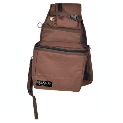 Reinsman Insulated Leakproof Cooler Saddle Bag with Additional Cantle Bag and Straps, Brown