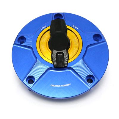 MC MOTOPARTS NIMBLE Blue Gold CNC Quick Lock Fuel Gas Cap Compatible with F4 2010-2013