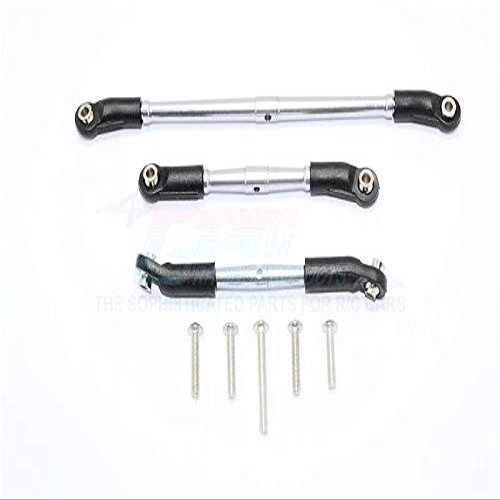 GPM For Traxxas TRX-4 Trail Defender Crawler Upgrade Parts Aluminum Front Adjustable Steering Link & Suspension Link - 3Pcs Set Silver