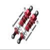 GPM For Tamiya DT-03 Upgrade Parts Aluminum Front Adjustable Plastic Ball Top 70mm Damper - 1Pr Set Red view 1