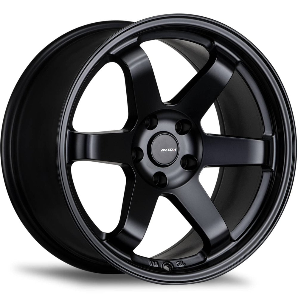 AVID.1 AV-06 Matte Black 18x9.5 Custom Wheel Fits 5x100 Bolt Pattern with +38 Offset Lightweight Performance Alloy Wheel Aggressive Street Style & Track-Ready Car Accessories