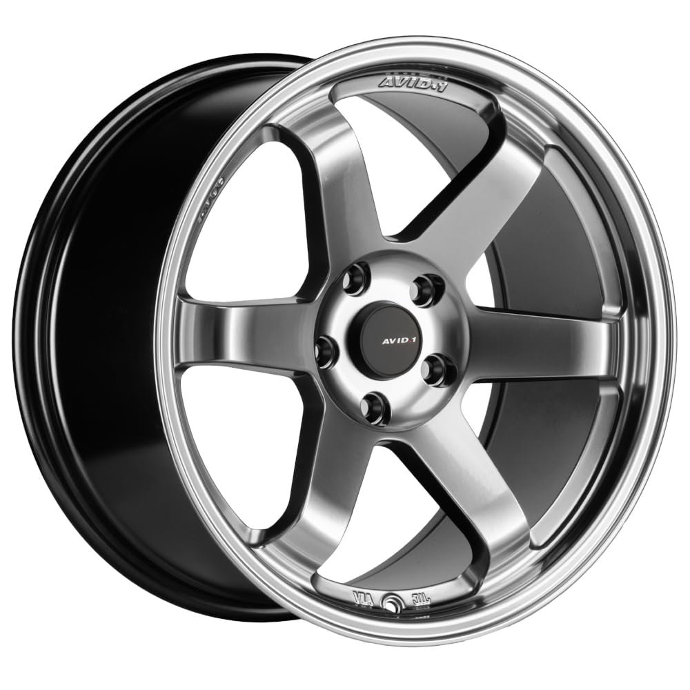 AVID.1 AV-06 Hyper Black 17x8 Custom Wheel Fits 5x100 Bolt Pattern with +35 Offset Lightweight Performance Alloy Wheel Aggressive Street Style & Track-Ready Car Accessories