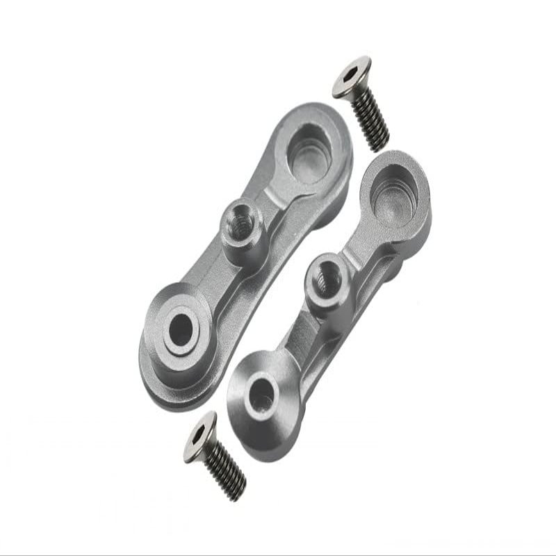 GPM For Losi 1:10 Baja Rey/Rock Rey/Hammer Rey U4 Upgrade Parts Aluminum Stabilizing Mount For Steering Assembly - 1Pr Set Silver