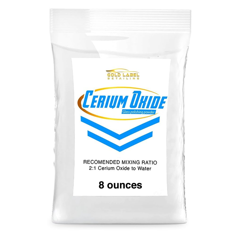 Optical Grade Cerium Oxide 8oz Glass Repair Powder | Glass Window and Windshield Repair | Optical Grade, for use with Camera, Scope, Binocular Lens | Remove Scratches and Scuffs (8oz)