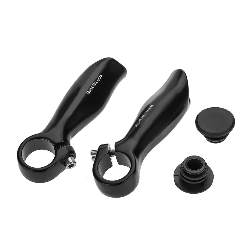 Bikes Bar Ends, 1 Pair 11cm/4.3inch High Strength Aluminum Alloy Ergonomic Bikes Handlebar Ends Security Grips with Stoppers Cycling Accessories for Road Mountain Bikes