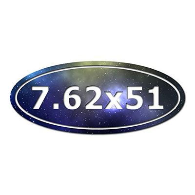 Decorative Decal - Ammo 7.62 x 51mm 9" x 3.75" - Galaxy - Vinyl Sticker