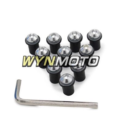 Ceramicszb Automobiles Fairing Bolts Mounting Nut Washers For Yamaha YZF R1 2015 2016, Works on OEM or Aftermarket Windshield Hardware Installation,10 Set Silver Color