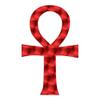 Decorative Decal - Ankh Key of Life 2.35" x 3.75" - Red Engine Turn - Vinyl Sticker view 1