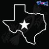 Eyecandy Decals Texas State Outline with Star 6 INCH White Decal Sticker view 1