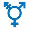 Applicable Pun Transgender Symbol- Vinyl Decal Sticker - Sky Blue 8 inch view 1