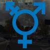 Applicable Pun Transgender Symbol- Vinyl Decal Sticker - Sky Blue 8 inch view 2