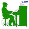 Eyecandy Decals Man Playing Piano 6 INCH Decal Sticker Green view 1