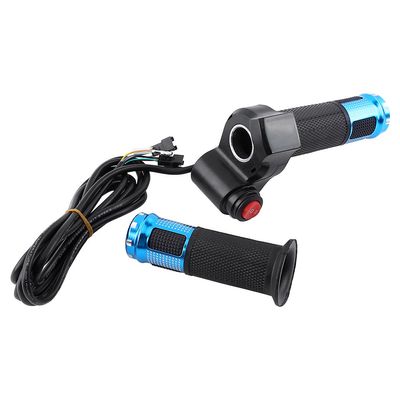 Throttle Grip Handlebar, 12-84V 3 Speed Throttle Grip Set with LED Display for Electric Motorbike and Scooter Blue