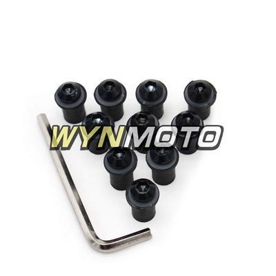 Ceramicszb Automobiles Fairing Bolts Mounting Nut M5 Washers For ZX10R 2006 2007 06 07, Works on OEM or Aftermarket Windshield Hardware Installation,10 Set Silver Color