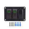 2 Gang Rocker Switch Panel with 45 Pattern Stickers, Keenso Waterproof Car Marine Rocker Switch Panel LED 12/ 24V Dual USB for Boat Car Vehicle Truck Yacht (Green LED) view 2