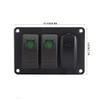 2 Gang Rocker Switch Panel with 45 Pattern Stickers, Keenso Waterproof Car Marine Rocker Switch Panel LED 12/ 24V Dual USB for Boat Car Vehicle Truck Yacht (Green LED) view 3