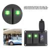 2 Gang Rocker Switch Panel with 45 Pattern Stickers, Keenso Waterproof Car Marine Rocker Switch Panel LED 12/ 24V Dual USB for Boat Car Vehicle Truck Yacht (Green LED) view 4