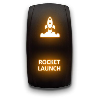 Rocket Launch - Orange - Laser Etched Toggle Switch 20A 12V - Vertical Rocker Switch 5-Pin DPST