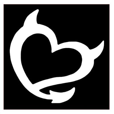 Devil Heart Vinyl Sticker Decals (Pack of 2) for Car Window Laptop Phone (4"x 3.2", White)