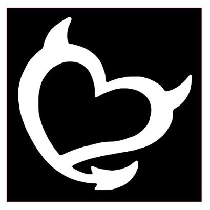 Devil Heart Vinyl Sticker Decals (Pack of 2) for Car Window Laptop Phone (4"x 3.2", White)
