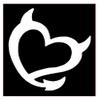 Devil Heart Vinyl Sticker Decals (Pack of 2) for Car Window Laptop Phone (4"x 3.2", White) view 1