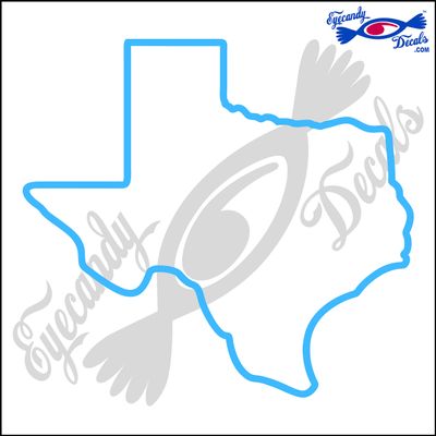 Eyecandy Decals Texas State Outline 6 INCH Decal Sticker Olympic Blue