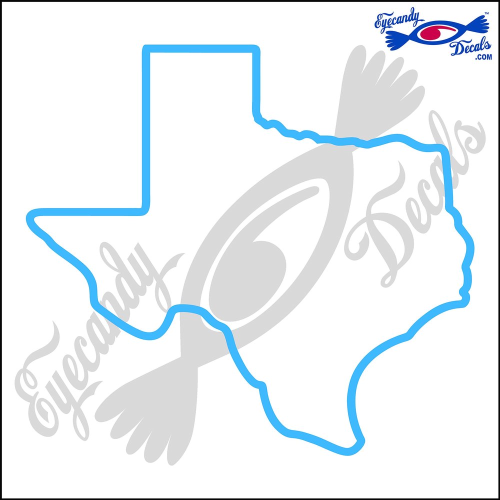 Eyecandy Decals Texas State Outline 6 INCH Decal Sticker Olympic Blue