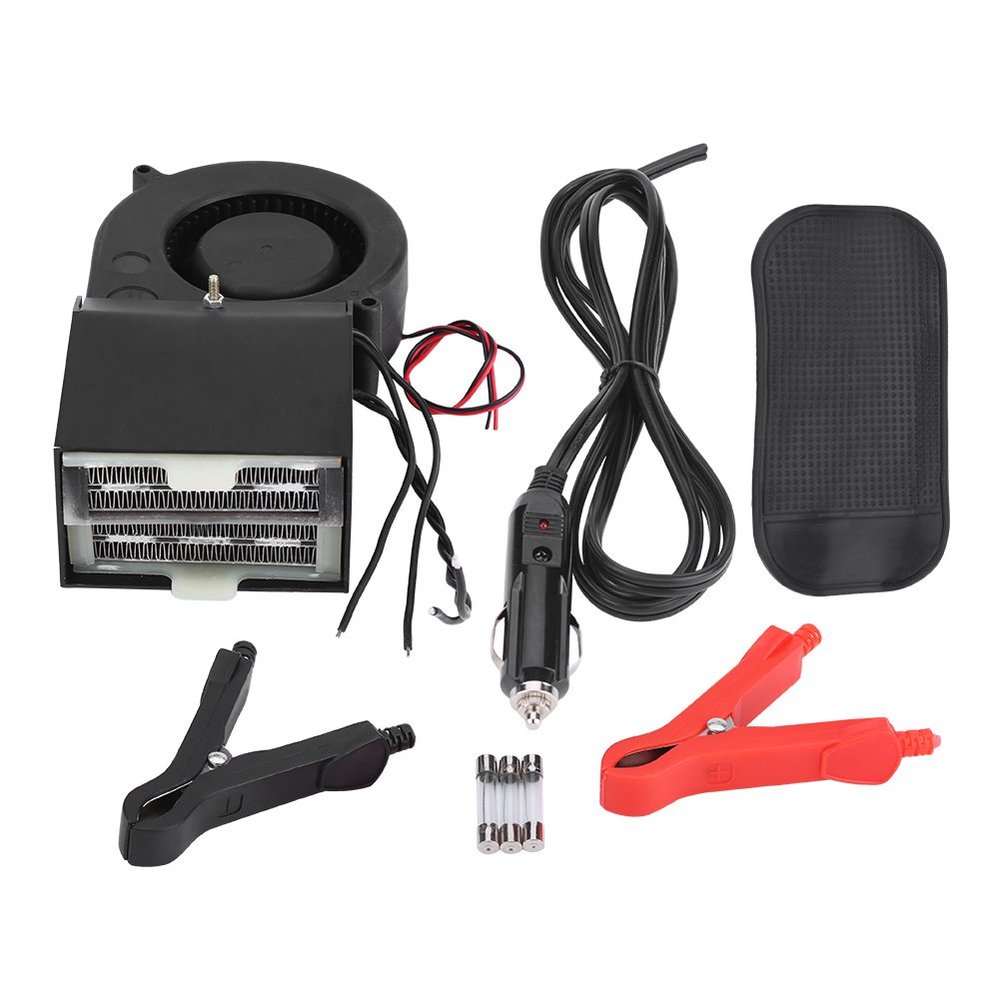 Portable Car Heater, Fast Heating Defroster Defogger 12V Auto Ceramic Heater Cooling Fan 2-Outlet