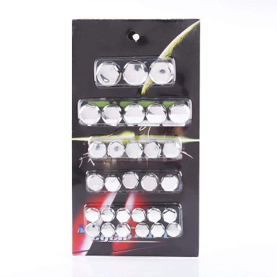 ARAMOX Motorcycle Screw Nut, 30Pcs Motorcycle Motorbike Screw Nut Cover Decoration For (Silver)