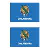 Two Pack Oklahoma Flag Sticker Decal Self Adhesive Vinyl State Oklahoman Okie OK Made in USA view 1