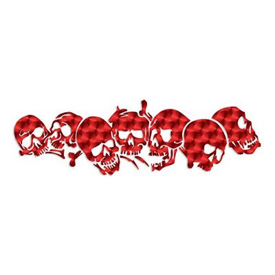 Group Of Skulls Skull Pile - Vinyl Decal Sticker - 9" x 2.75" - Red Engine Turn