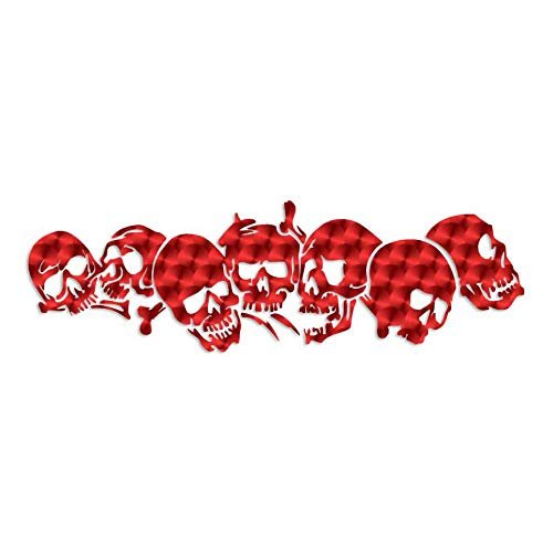 Group Of Skulls Skull Pile - Vinyl Decal Sticker - 9" x 2.75" - Red Engine Turn