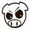 Angry Pig Piggy Vinyl Sticker Decals (Pack of 2) for Car Window Laptop Phone (10" x 8.7", Black) view 1