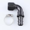 AC PERFORMANCE -12 AN 90 Degree Push On Lock Hose End Fitting Aluminum Black with Clamp view 1