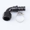 AC PERFORMANCE -12 AN 90 Degree Push On Lock Hose End Fitting Aluminum Black with Clamp view 3