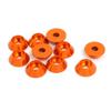 Aexit M3 Aluminium Quality Parts Alloy Cone Shaped Round Cup fende-r Bumper Washer Orange 10pcs Model:97as284qo401 view 1