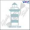 Eyecandy Decals Harbour Town South Carolina with Name Lighthouse 6 INCH Decal Sticker Silver view 1