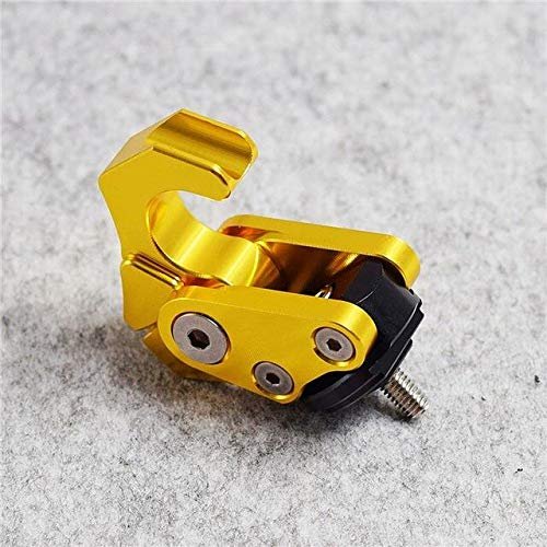 ShineBear Fittings Foldable Motorcycle Hook CNC Aluminum for Honda Yamaha Kawasaki Suzuki Aprilia Scooter Rsz Jog Cygnus Force - (Color: Gold)