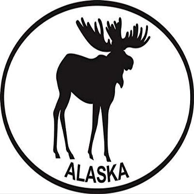 DG Graphics Magnet Alaska Moose Euro Oval Magnet Car Auto Fridge Locker Metal 5"