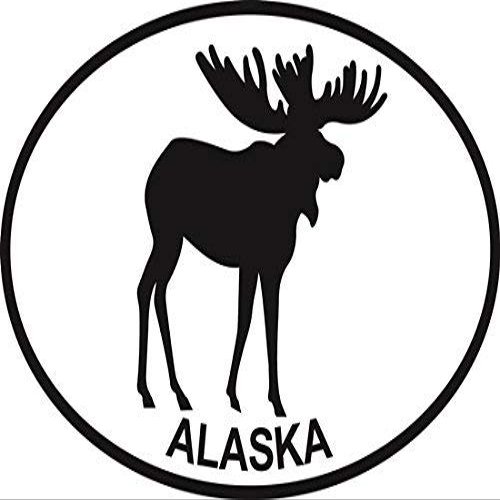 DG Graphics Magnet Alaska Moose Euro Oval Magnet Car Auto Fridge Locker Metal 5"