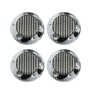 X AUTOHAUX 68mm Car Wheel Tyre Center Hub Caps Cover w/Carbon Fiber Pattern Sticker 4pcs