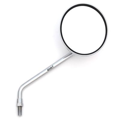 4into1 Universal Round Chrome Mirror - Early Style - Motorcycle/ATV - 10MM x 1.25 - Compatible with Honda Kawasaki Suzuki