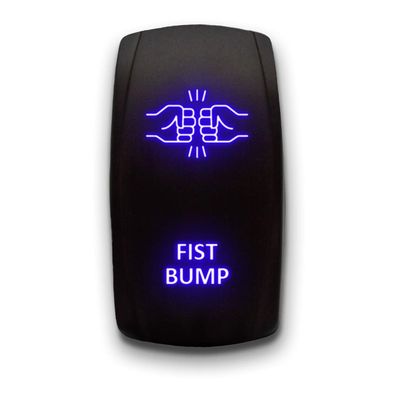 FIST Bump - Blue - Stark 5-PIN Laser Etched LED Rocker Switch Dual Light - 20A 12V ON/Off