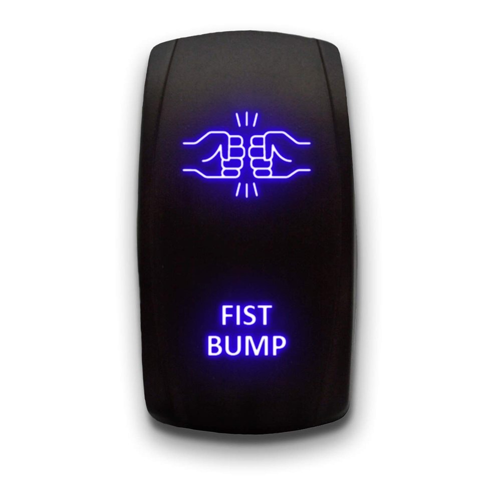 FIST Bump - Blue - Stark 5-PIN Laser Etched LED Rocker Switch Dual Light - 20A 12V ON/Off