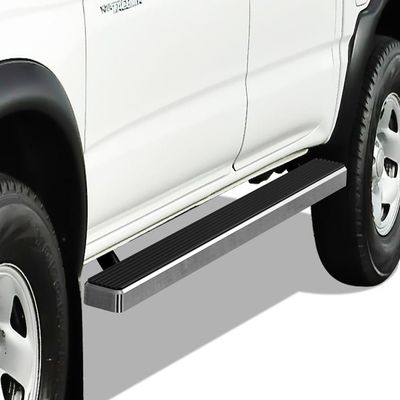 APS 304 Stainless Steel Polished 5in Silver Running Boards Compatible with Toyota Tacoma 1995-2004 Extended Xtra Cab (4WD or Prerunner 2WD 4WD) (Nerf Bars Side Steps)