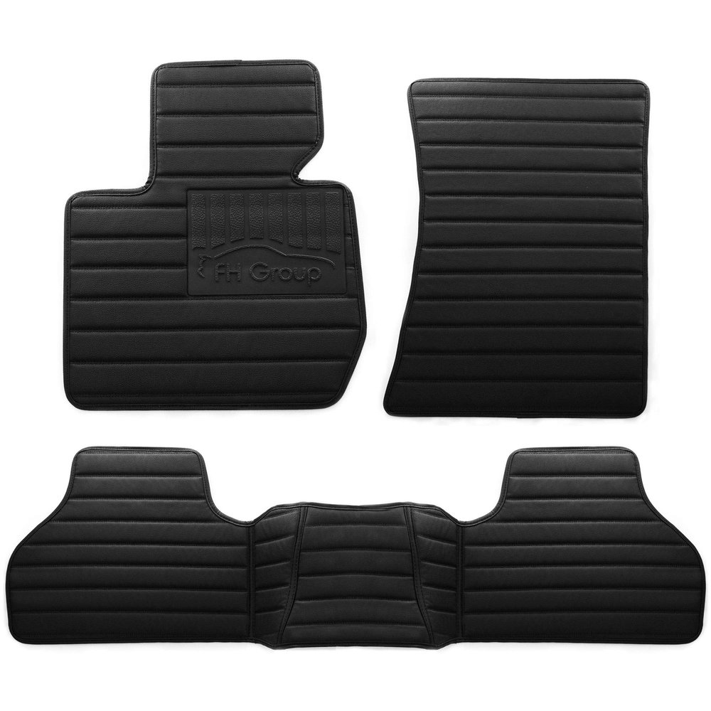 FH Group FM12024-BLACK Custom Fit Heavy Duty Faux Leather Black Automotive Floor Mats Liners Anti-Slip Backing for 2011-2019 BMW 3 Series Sedan