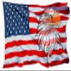 Waving American Flag Eagle Head Decal (36" x 21") view 1
