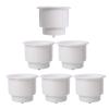 Amarine 6Pcs Recessed Drop-in Plastic Can Holder with Drain for Boat, RV, Car - Marine Cup Holder Insert, White view 1